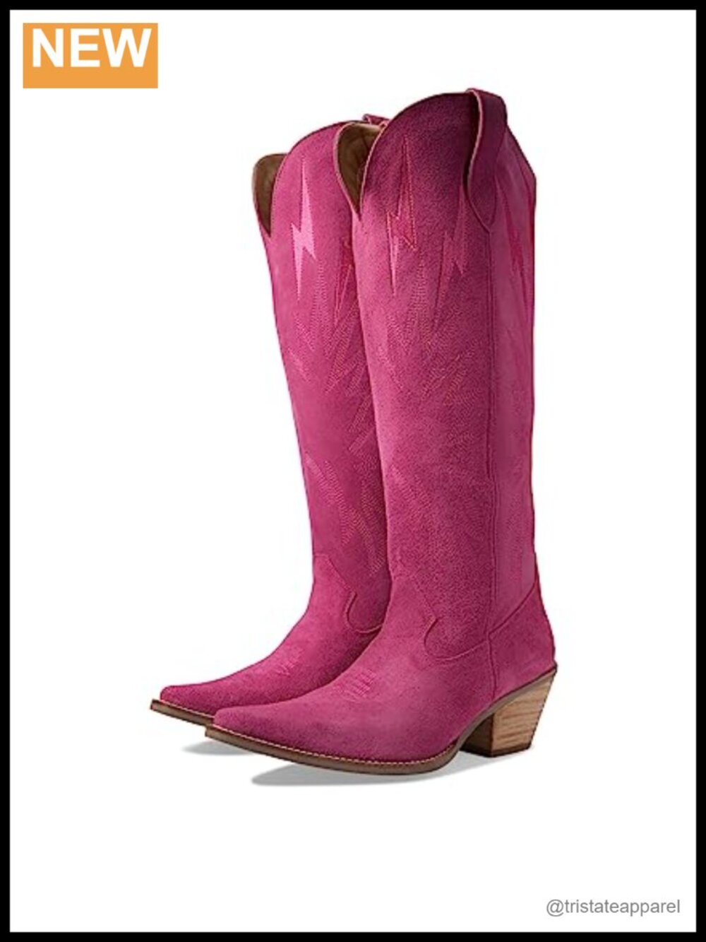 Dingo Women's Knee High Equestrian Boots Suede Leather Block Heel Pull-On